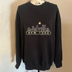 Vintage New York Black Graphic Pullover Sweatshirt